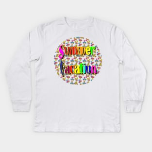 summer vacation for optimistic people Kids Long Sleeve T-Shirt